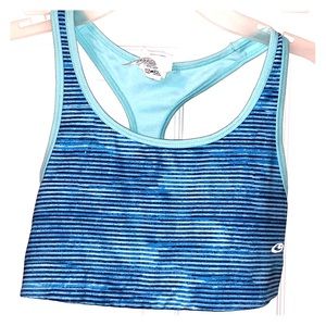 Blue sports bra